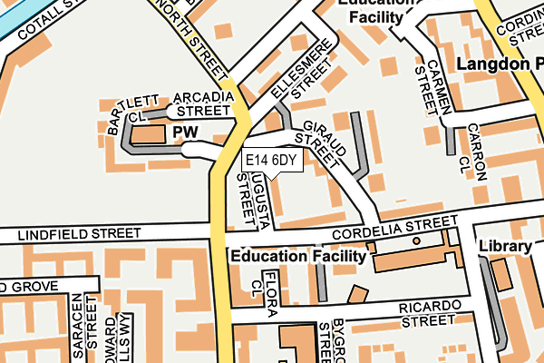 E14 6DY map - OS OpenMap – Local (Ordnance Survey)