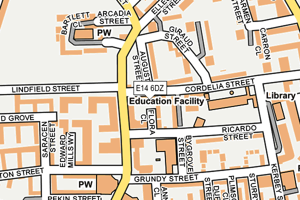E14 6DZ map - OS OpenMap – Local (Ordnance Survey)