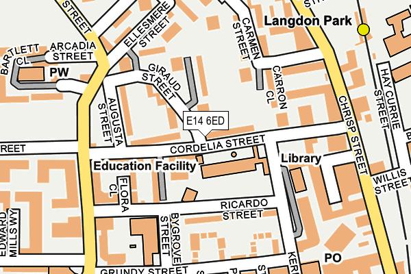E14 6ED map - OS OpenMap – Local (Ordnance Survey)