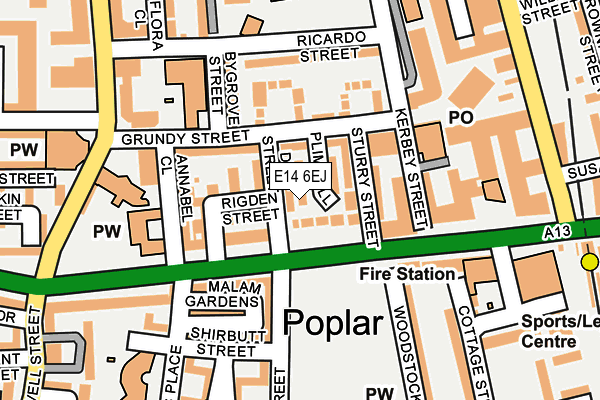E14 6EJ map - OS OpenMap – Local (Ordnance Survey)