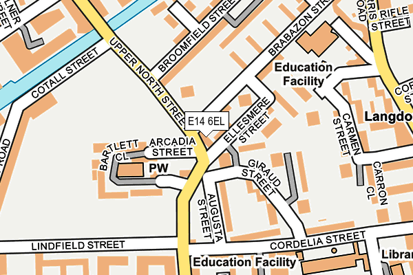 E14 6EL map - OS OpenMap – Local (Ordnance Survey)