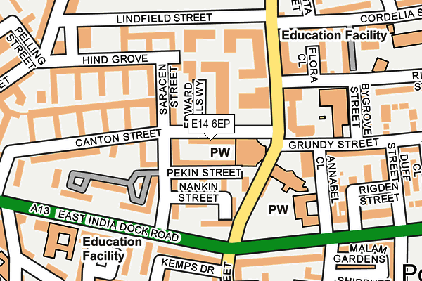 E14 6EP map - OS OpenMap – Local (Ordnance Survey)