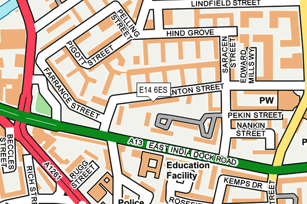 E14 6ES map - OS OpenMap – Local (Ordnance Survey)