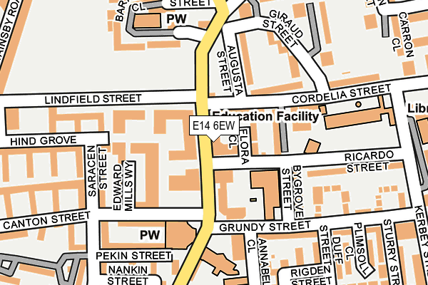 E14 6EW map - OS OpenMap – Local (Ordnance Survey)