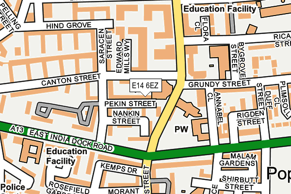 E14 6EZ map - OS OpenMap – Local (Ordnance Survey)