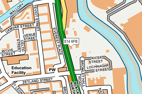 E14 6FB map - OS OpenMap – Local (Ordnance Survey)