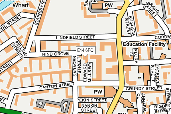 E14 6FQ map - OS OpenMap – Local (Ordnance Survey)