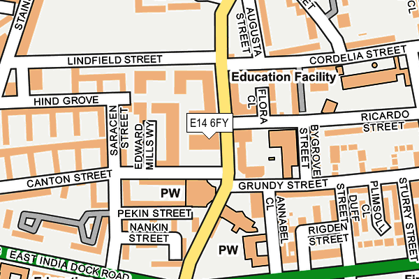 E14 6FY map - OS OpenMap – Local (Ordnance Survey)