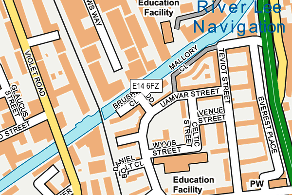 E14 6FZ map - OS OpenMap – Local (Ordnance Survey)