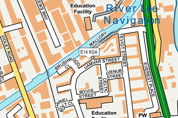 E14 6GA map - OS OpenMap – Local (Ordnance Survey)