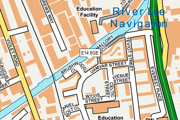 E14 6GE map - OS OpenMap – Local (Ordnance Survey)