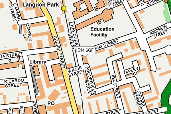 E14 6GF map - OS OpenMap – Local (Ordnance Survey)