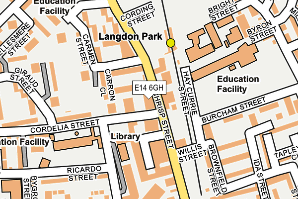 E14 6GH map - OS OpenMap – Local (Ordnance Survey)