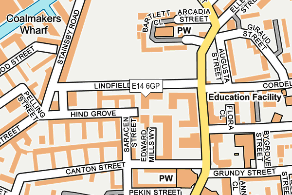 E14 6GP map - OS OpenMap – Local (Ordnance Survey)