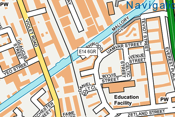 E14 6GR map - OS OpenMap – Local (Ordnance Survey)