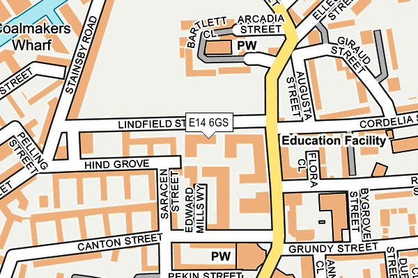 E14 6GS map - OS OpenMap – Local (Ordnance Survey)