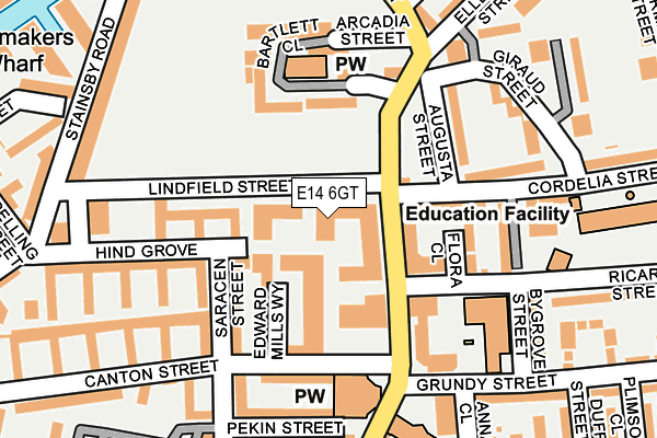 E14 6GT map - OS OpenMap – Local (Ordnance Survey)