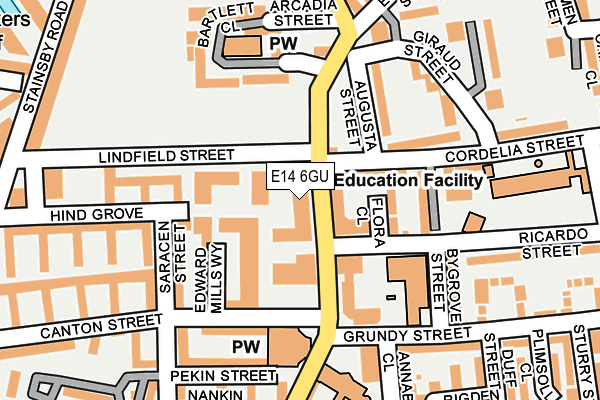 E14 6GU map - OS OpenMap – Local (Ordnance Survey)