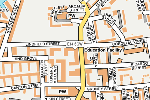 E14 6GW map - OS OpenMap – Local (Ordnance Survey)