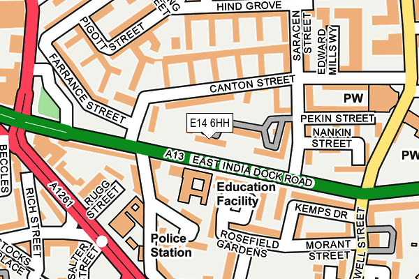 E14 6HH map - OS OpenMap – Local (Ordnance Survey)