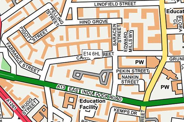 E14 6HL map - OS OpenMap – Local (Ordnance Survey)