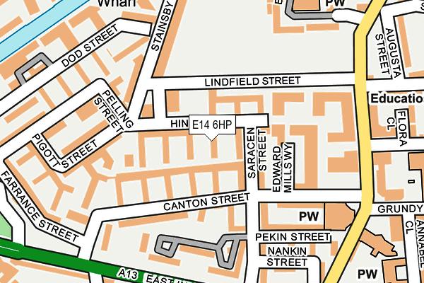 E14 6HP map - OS OpenMap – Local (Ordnance Survey)