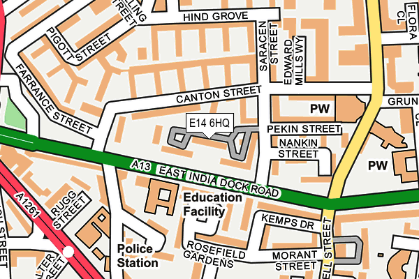 E14 6HQ map - OS OpenMap – Local (Ordnance Survey)