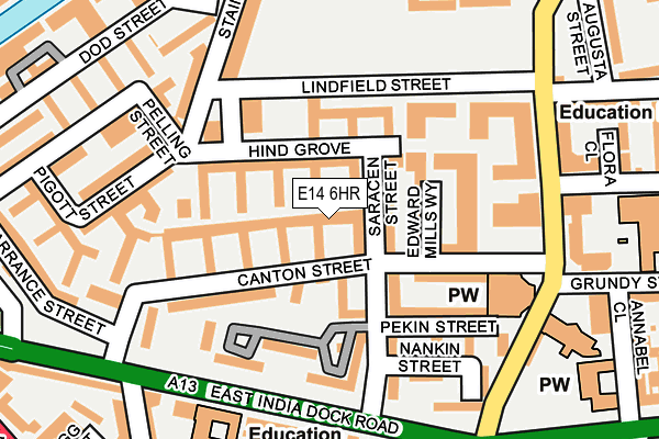 E14 6HR map - OS OpenMap – Local (Ordnance Survey)