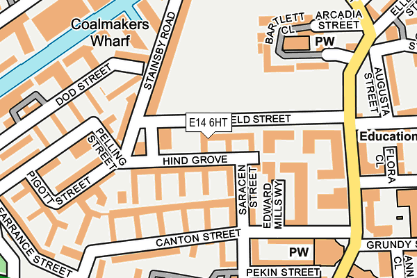 E14 6HT map - OS OpenMap – Local (Ordnance Survey)