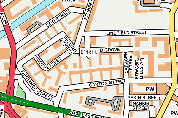 E14 6HU map - OS OpenMap – Local (Ordnance Survey)