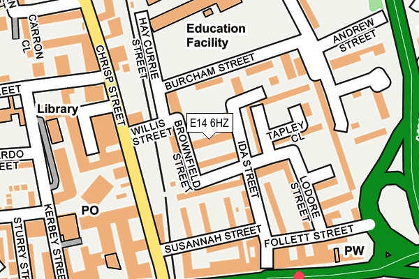 E14 6HZ map - OS OpenMap – Local (Ordnance Survey)