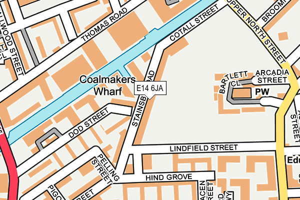 E14 6JA map - OS OpenMap – Local (Ordnance Survey)