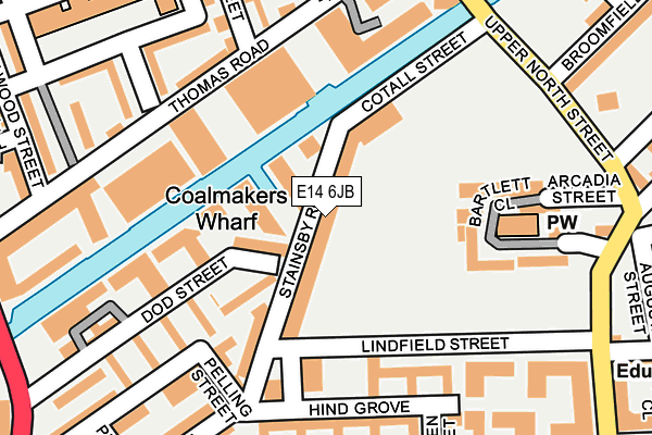 E14 6JB map - OS OpenMap – Local (Ordnance Survey)