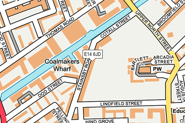 E14 6JD map - OS OpenMap – Local (Ordnance Survey)