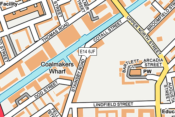 E14 6JF map - OS OpenMap – Local (Ordnance Survey)