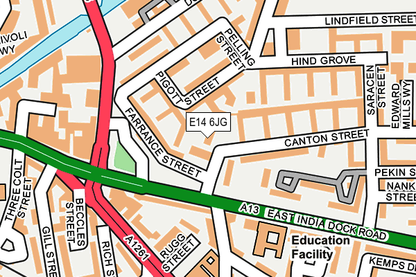 E14 6JG map - OS OpenMap – Local (Ordnance Survey)