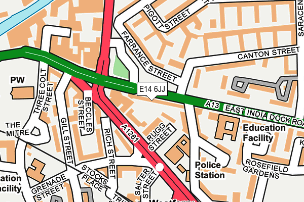 E14 6JJ map - OS OpenMap – Local (Ordnance Survey)