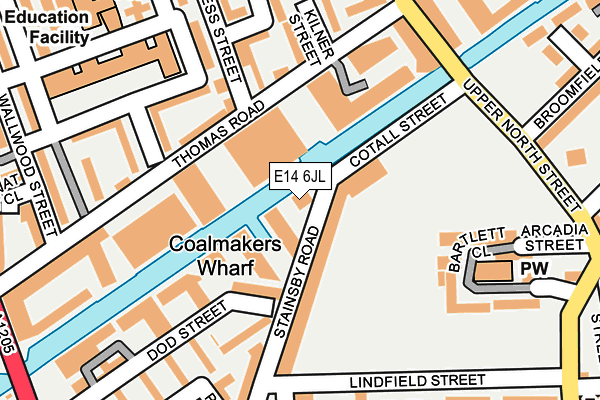 E14 6JL map - OS OpenMap – Local (Ordnance Survey)