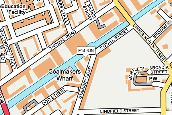 E14 6JN map - OS OpenMap – Local (Ordnance Survey)