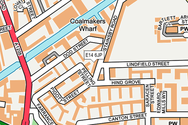 E14 6JP map - OS OpenMap – Local (Ordnance Survey)