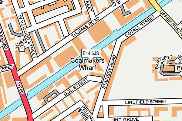 E14 6JS map - OS OpenMap – Local (Ordnance Survey)