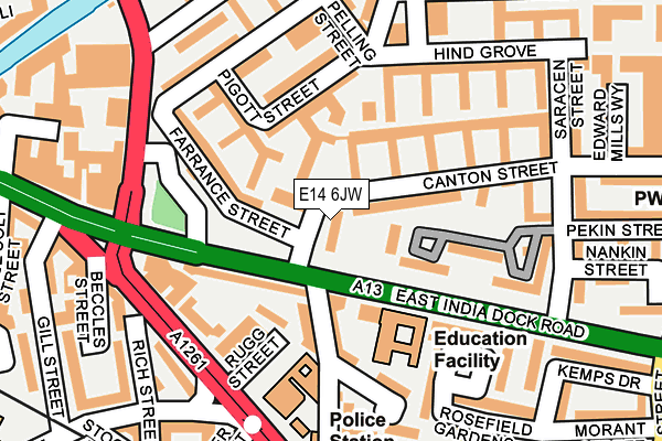 E14 6JW map - OS OpenMap – Local (Ordnance Survey)