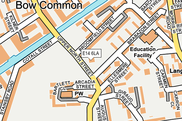 E14 6LA map - OS OpenMap – Local (Ordnance Survey)