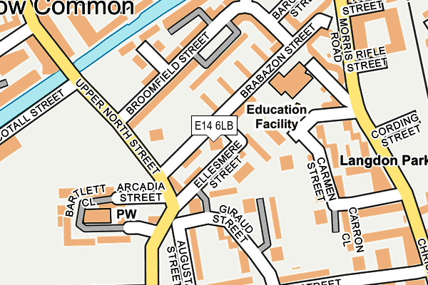 E14 6LB map - OS OpenMap – Local (Ordnance Survey)