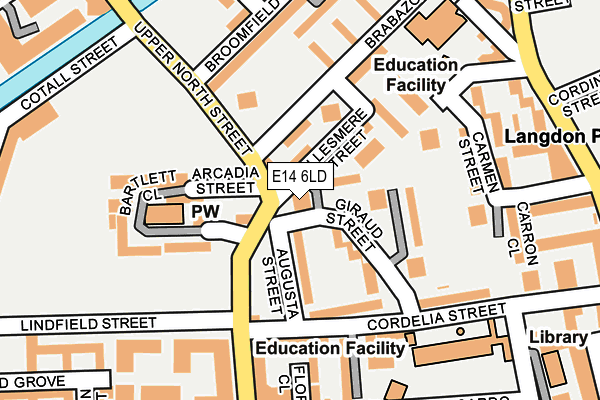 E14 6LD map - OS OpenMap – Local (Ordnance Survey)