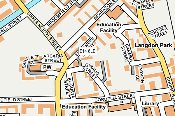 E14 6LE map - OS OpenMap – Local (Ordnance Survey)