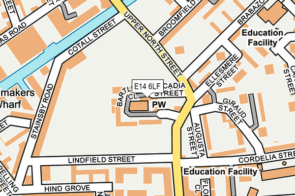 E14 6LF map - OS OpenMap – Local (Ordnance Survey)
