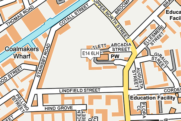 E14 6LH map - OS OpenMap – Local (Ordnance Survey)