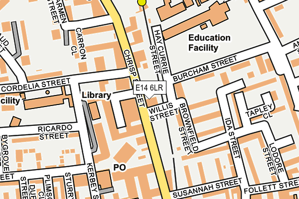 E14 6LR map - OS OpenMap – Local (Ordnance Survey)