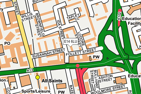 E14 6LU map - OS OpenMap – Local (Ordnance Survey)